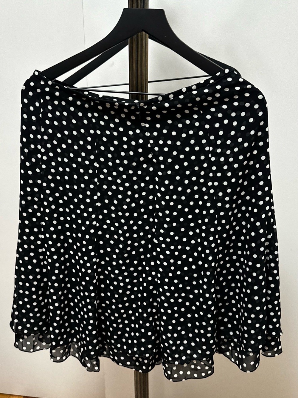 Tahari Black and White Polka Dot Skater Skirt